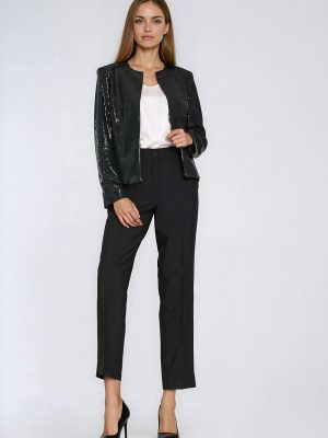 Blazer paillettes scintillant avec épaulettes, coupe fluide, doublé — vue 1