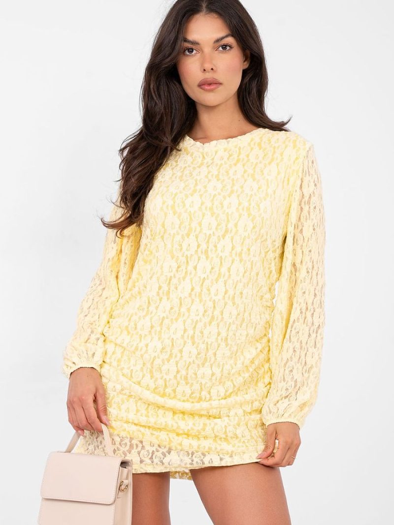 Robe Dentelle Manches Bouffantes — vue 4