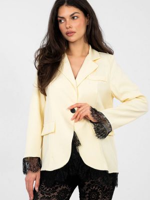Veste blazer élégante dentelle pour femme, manches longues doublée