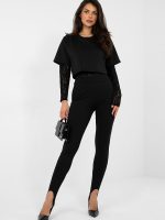 Body femme dentelle deux couches manches longues col rond