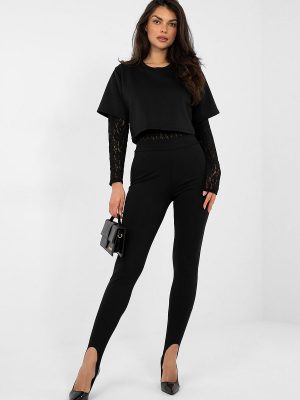 Body femme dentelle deux couches manches longues col rond