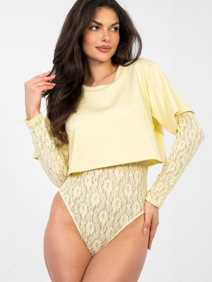 Body femme Rosalie deux couches avec détails dentelle