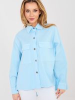 Chemise femme coton stretch manches longues col classique poches