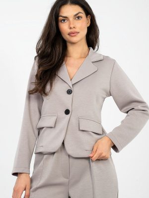 Veste blazer courte Giulia, coupe affinage, couleur unie