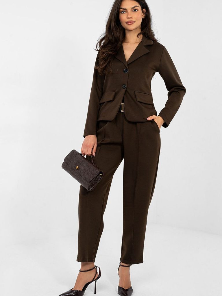 Veste Chloé structurée brun, coupe classique courte femme