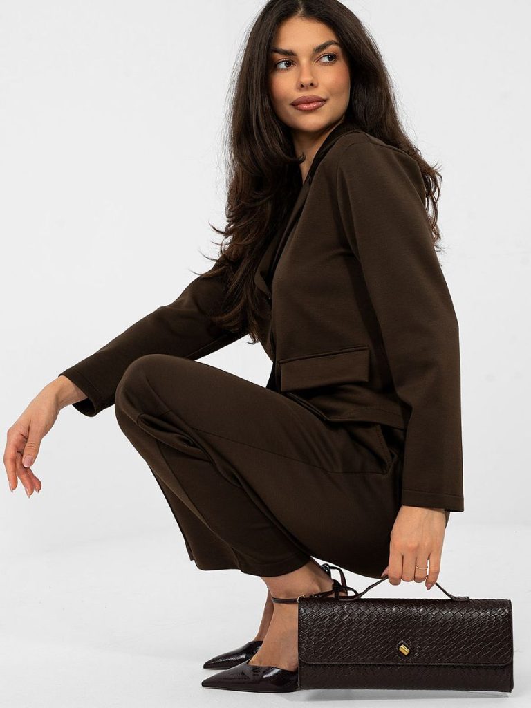 Veste Chloé structurée brun, coupe classique courte femme — vue 2