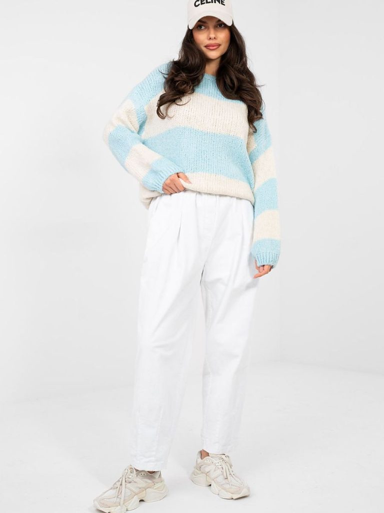 Pull Gabrielle rayé oversize coupe loose femme chic — vue 1
