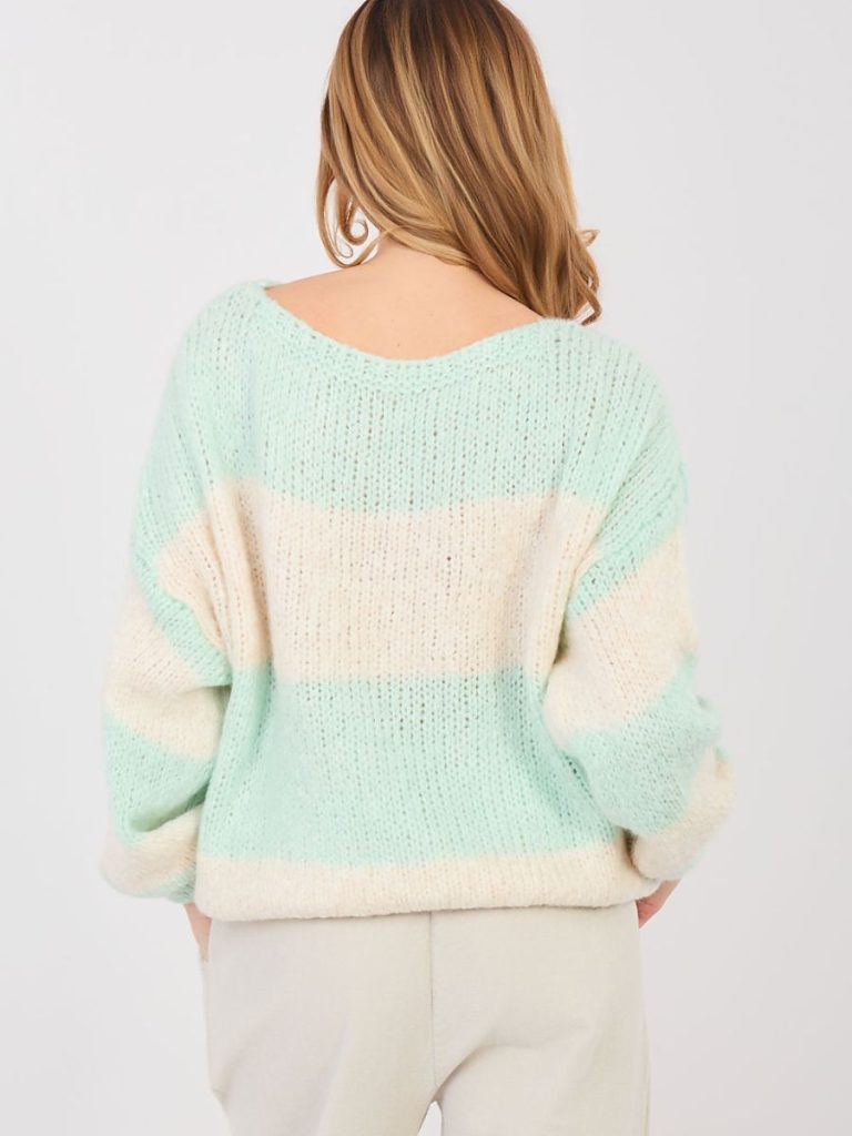 Pull oversized à rayures multicolores, coupe ample et confortable — vue 2
