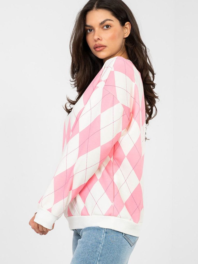 Sweatshirt femme géométrique multicouleur, coupe fluide, manches longues — vue 2