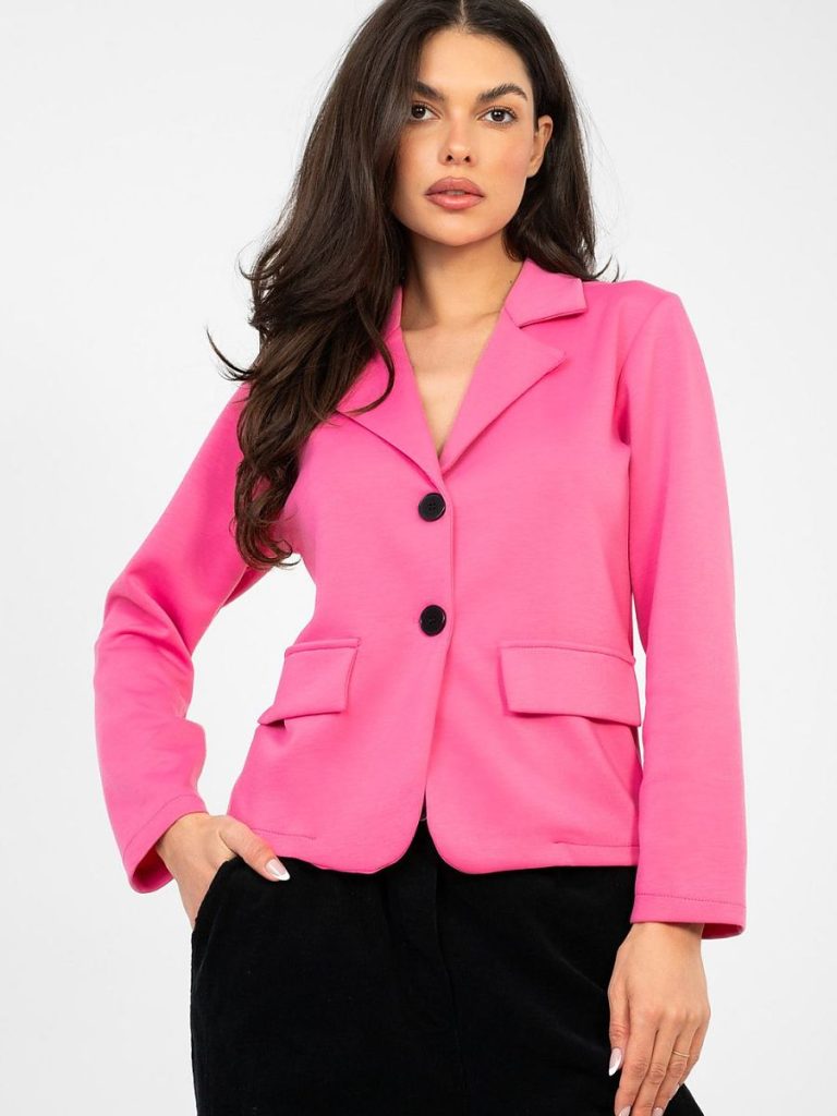 Blazer Giulia cintrée rosé, coupe affinante, fermeture un bouton — vue 3
