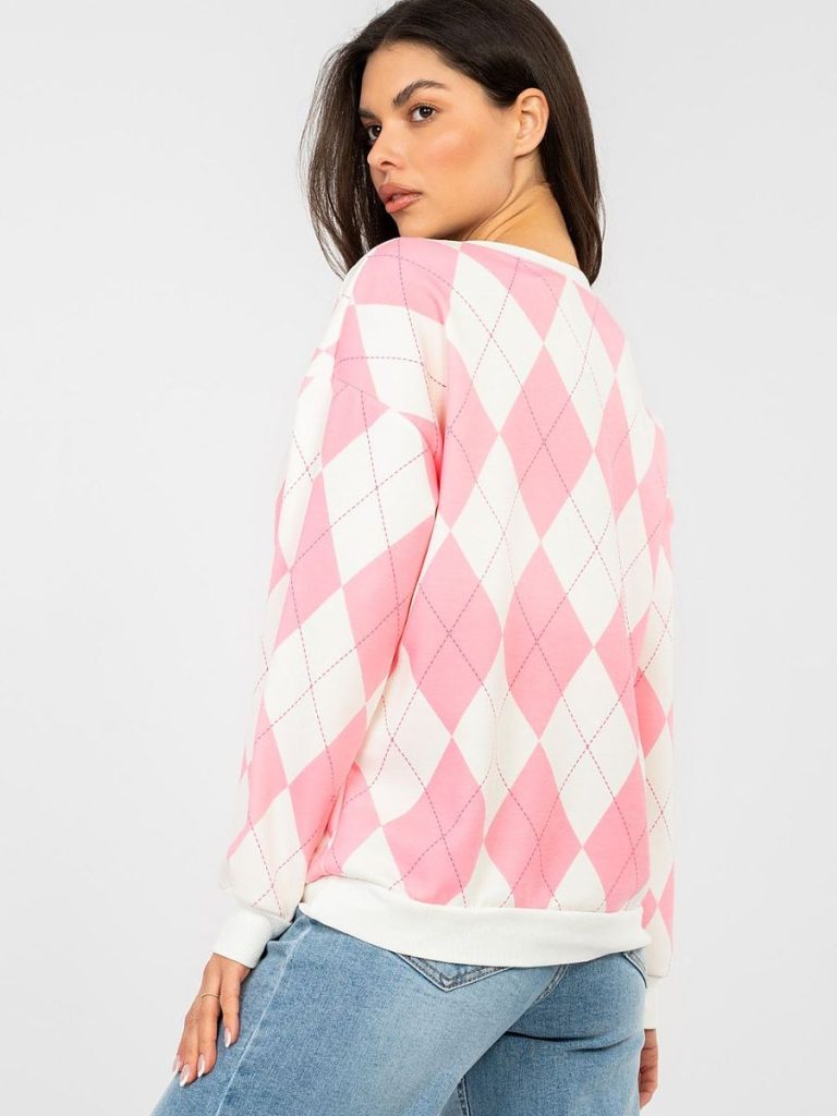 Sweatshirt femme géométrique multicouleur, coupe fluide, manches longues — vue 3