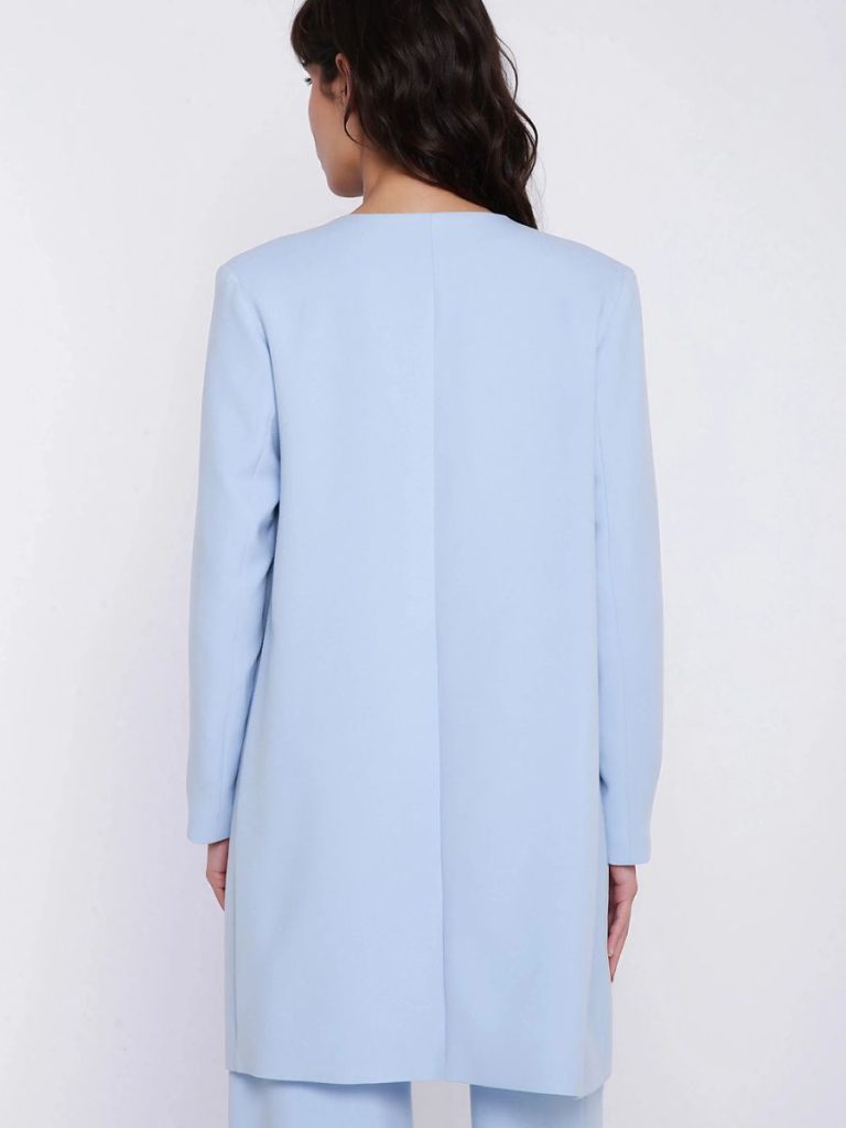 Blazer Audrey bleu coupe ajustée pour femme, vue de face — vue 2