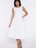 Robe fluide Émilie beige, coupe épurée et élégante pour femme — vue 1