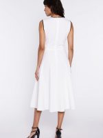 Robe fluide Émilie beige, coupe épurée et élégante pour femme — vue 2