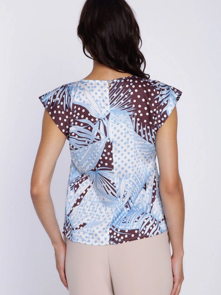 Chemisier femme coton fluide couleur multicouleur, coupe ajustée élégante — vue 2