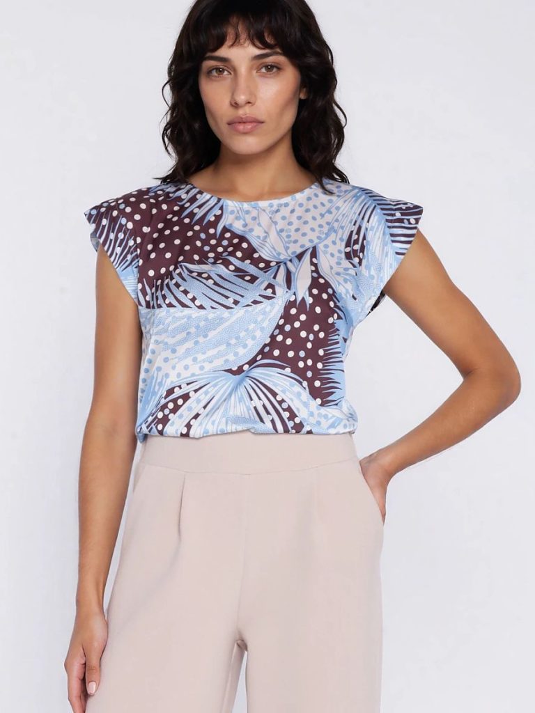 Chemisier femme coton fluide couleur multicouleur, coupe ajustée élégante — vue 3