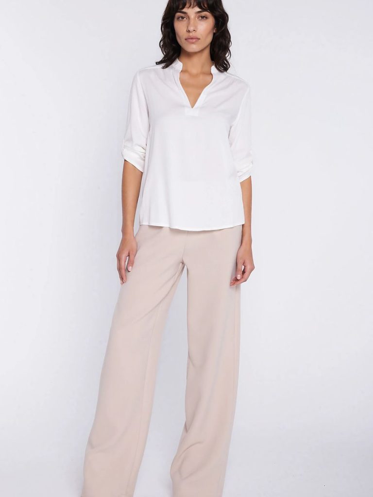 Chemisier blanc femme coupe épurée minimaliste — vue 1