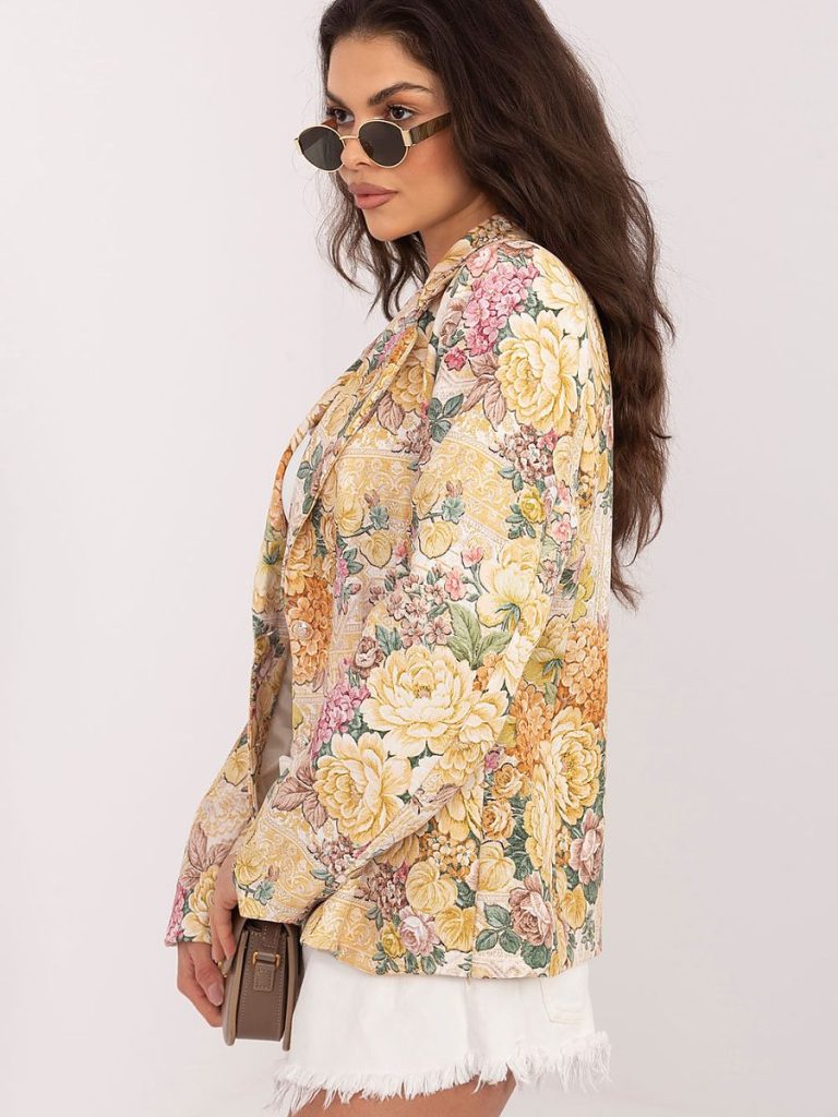 Veste blazer femme coupe structurée avec épaulettes, boutonnage simple — vue 3