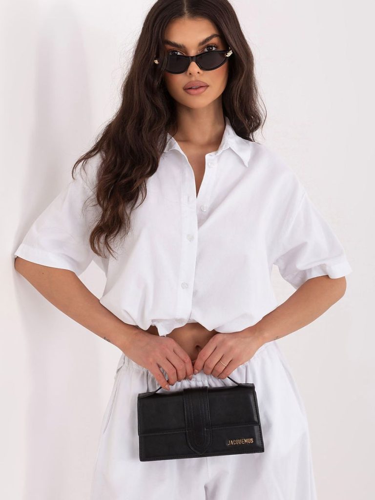 Chemise manches courtes Lucette, coupe ajustée, élégante