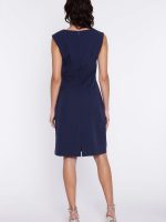 Robe Léa sans manches décolleté bateau fente asymétrique — vue 2