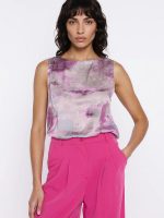 Tunique sans manches motifs fleuris col bateau relaxed fit