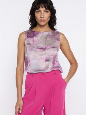 Tunique sans manches motifs fleuris col bateau relaxed fit