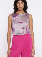 Tunique sans manches motifs fleuris col bateau relaxed fit — vue 3