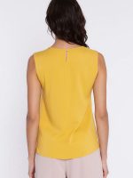 Tunique viscose col V sans manches, coupe régulière fluide — vue 2