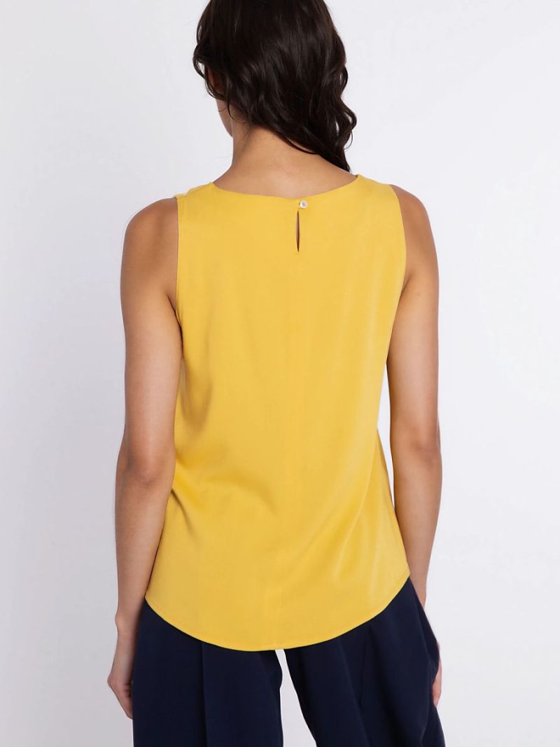 Blouse d'été trapézoïdale en viscose, décolleté bateau, coupe relaxed — vue 2
