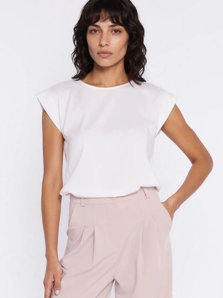 Chemisier blanc femme manches kimono viscose légère encolure ronde