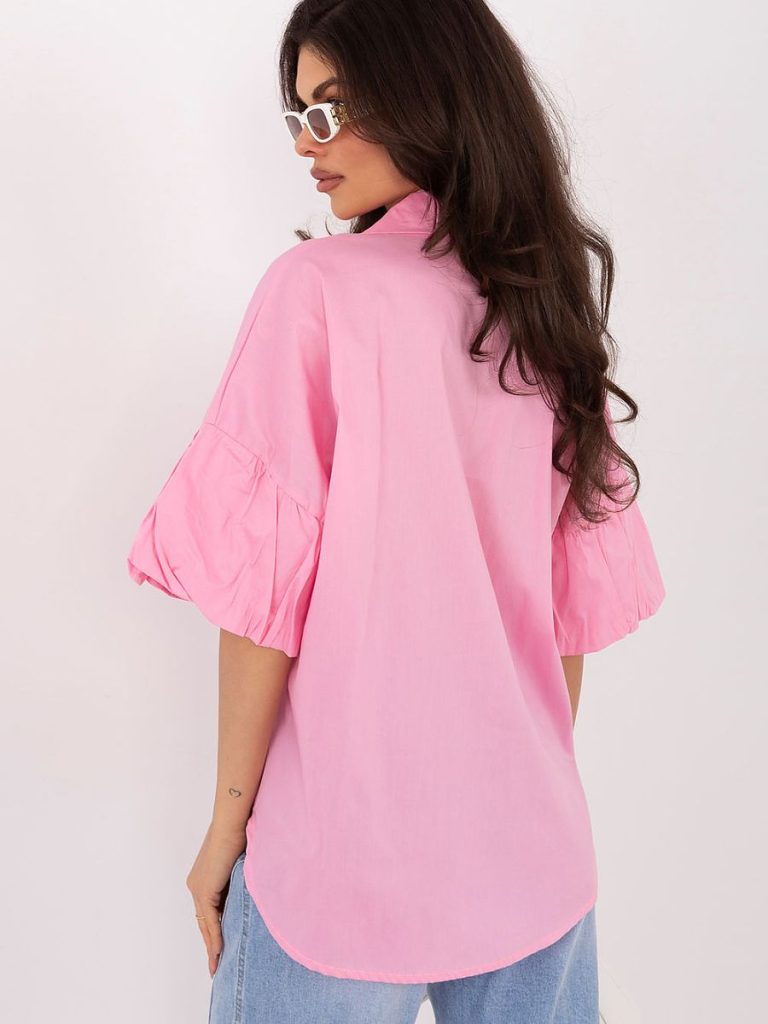 Chemise femme Léa manches volantées en coton élasthanne — vue 2