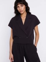 Blazer Nathalie manches courtes col classique ceinture élastique