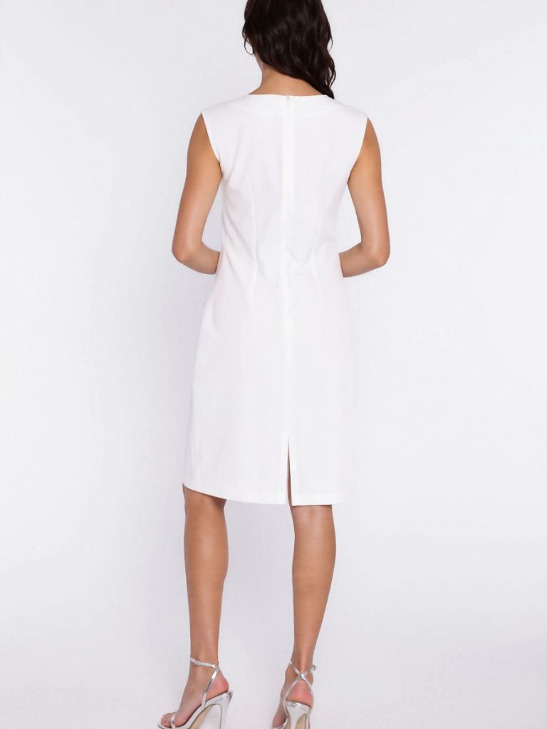 Robe Chloé blanc sans manches, coupe relaxed fit décolleté bateau — vue 2