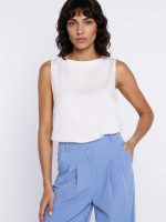 Chemisier Éva sans manches, encolure bateau, coupe trapézoïdale viscose — vue 3