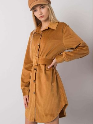 Robe Journée Camel Boutonnée — vue 2