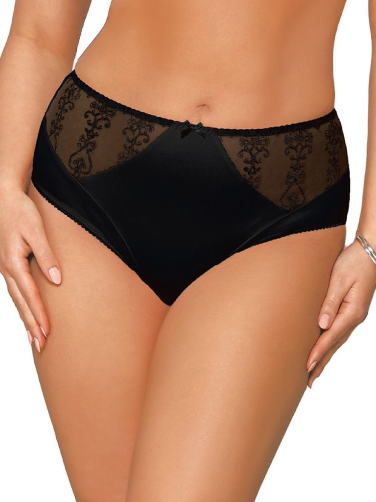 Culotte noire taille haute coupe classique affinante