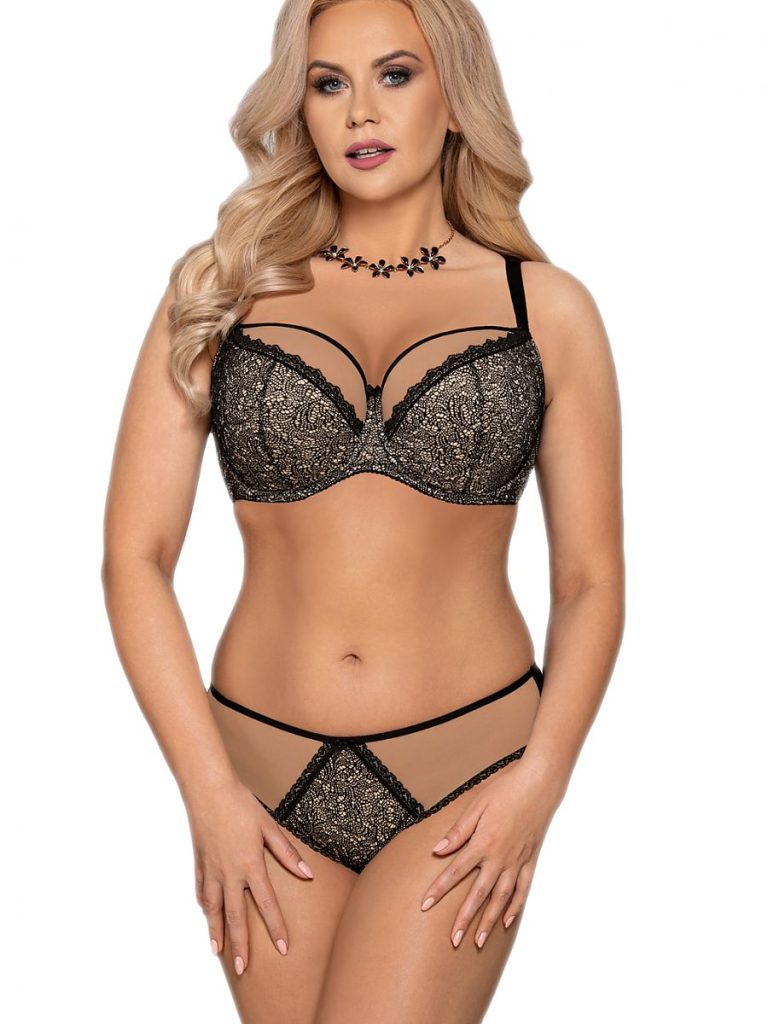Culotte Vena noire avec détails beige, vue de face