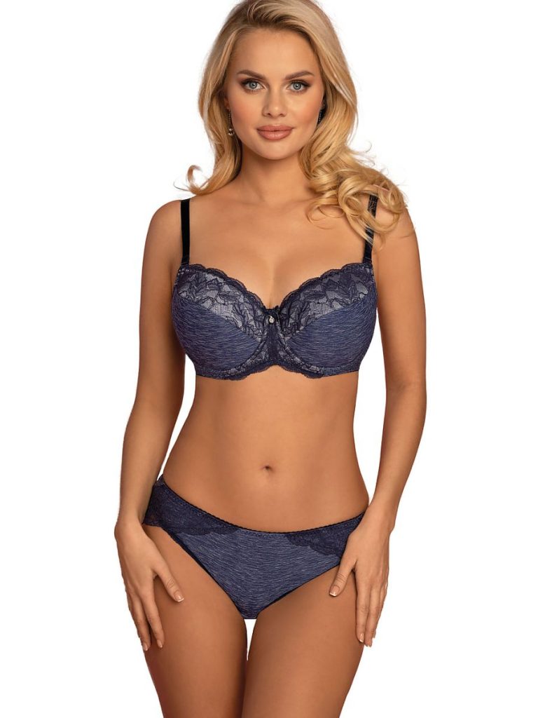 Culotte bleu marine avec dentelle délicate, vue de face