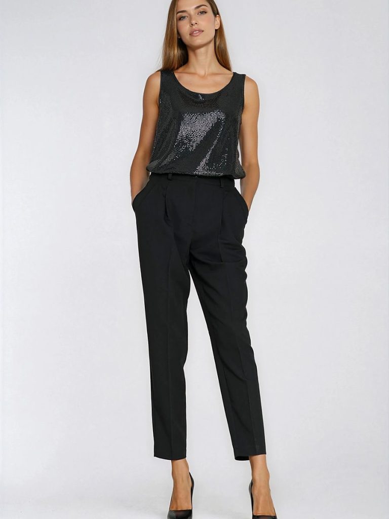 Pantalon femme taille haute coupe ballon moderne élégant — vue 1