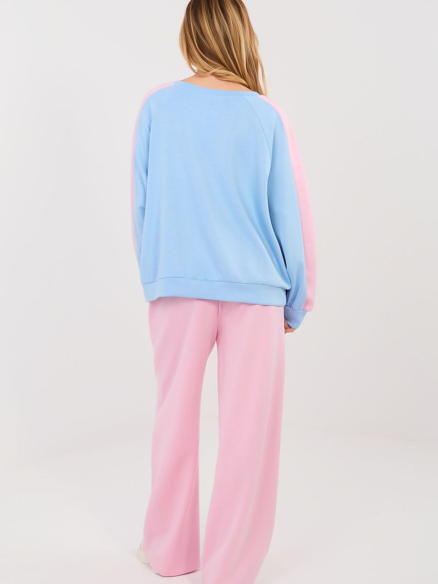 Ensemble jogging chic femme rose poudré sweat et pantalon — vue 2