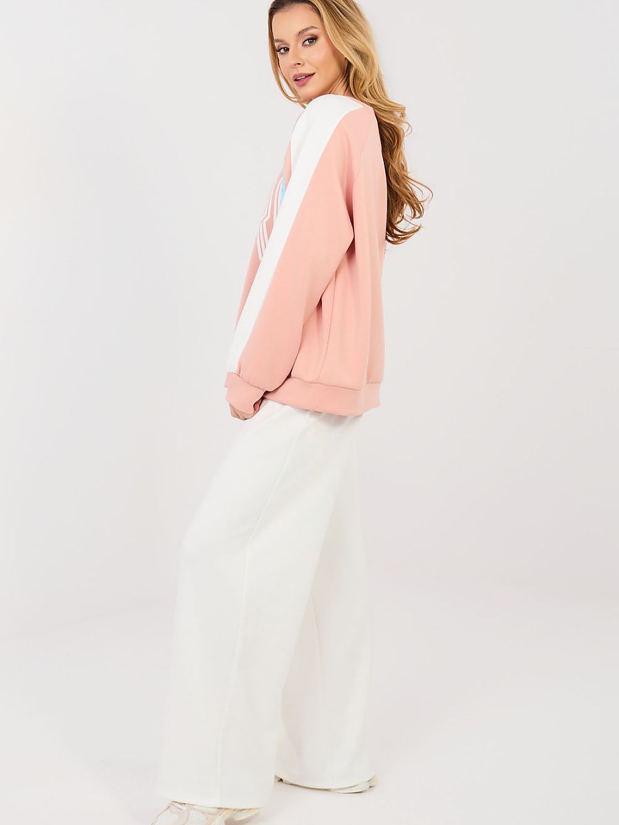 Ensemble femme survêtement rosé poudré sweat capuche et pantalon — vue 1