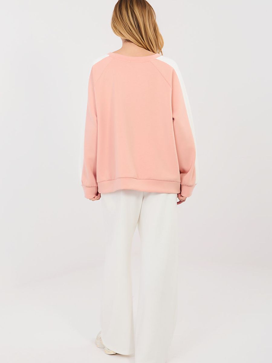 Ensemble femme survêtement rosé poudré sweat capuche et pantalon — vue 2