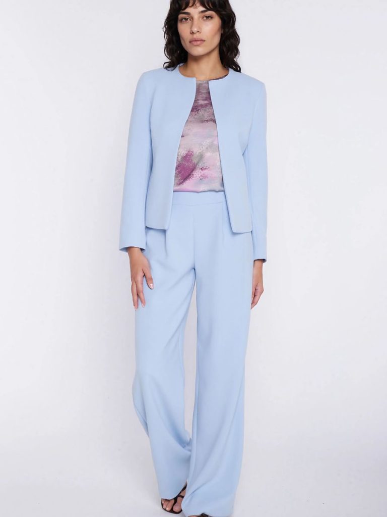 Pantalon femme taille haute noir chic coupe structurée — vue 1