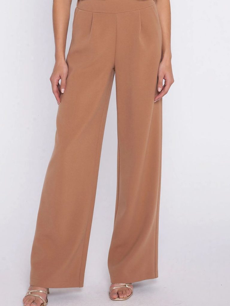 Pantalon taille haute cintre femme élégant style épuré