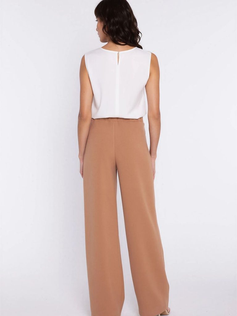 Pantalon taille haute cintre femme élégant style épuré — vue 2