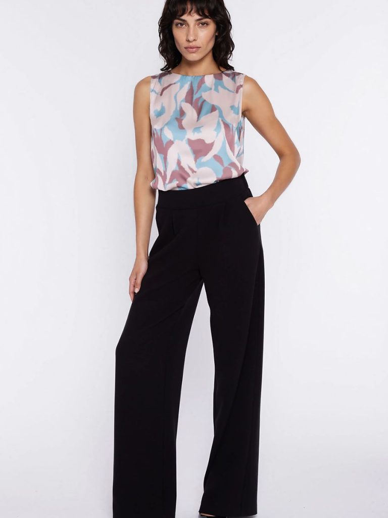 Pantalon taille haute femme coupe flatteuse élégant — vue 1