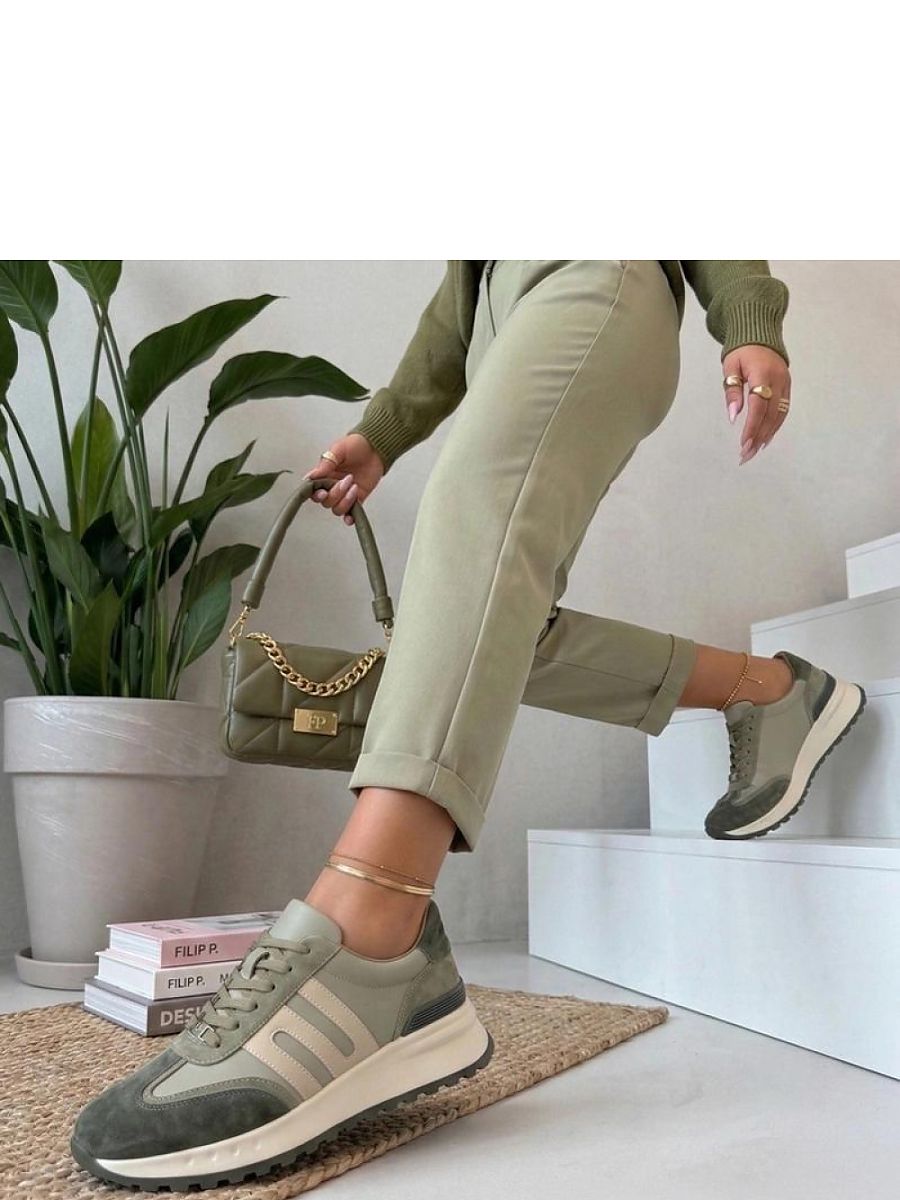 Basket plateforme vert menthe femme vue de profil — vue 2