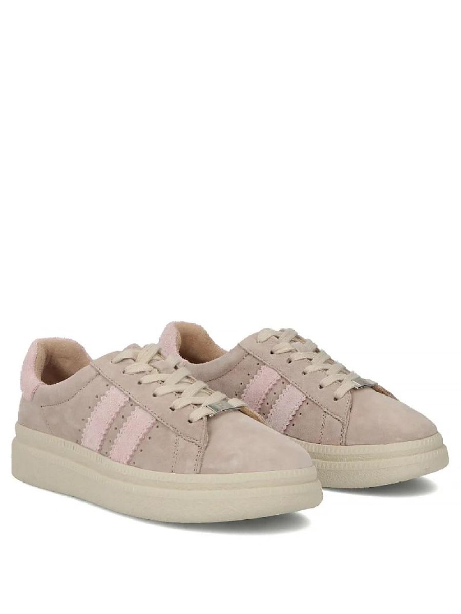 Baskets beige à plateforme confort pour femme — vue 1