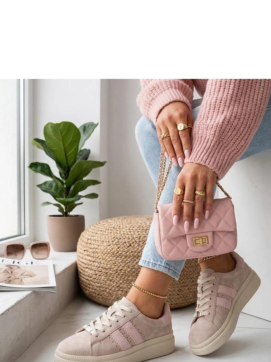 Baskets beige à plateforme confort pour femme — vue 2
