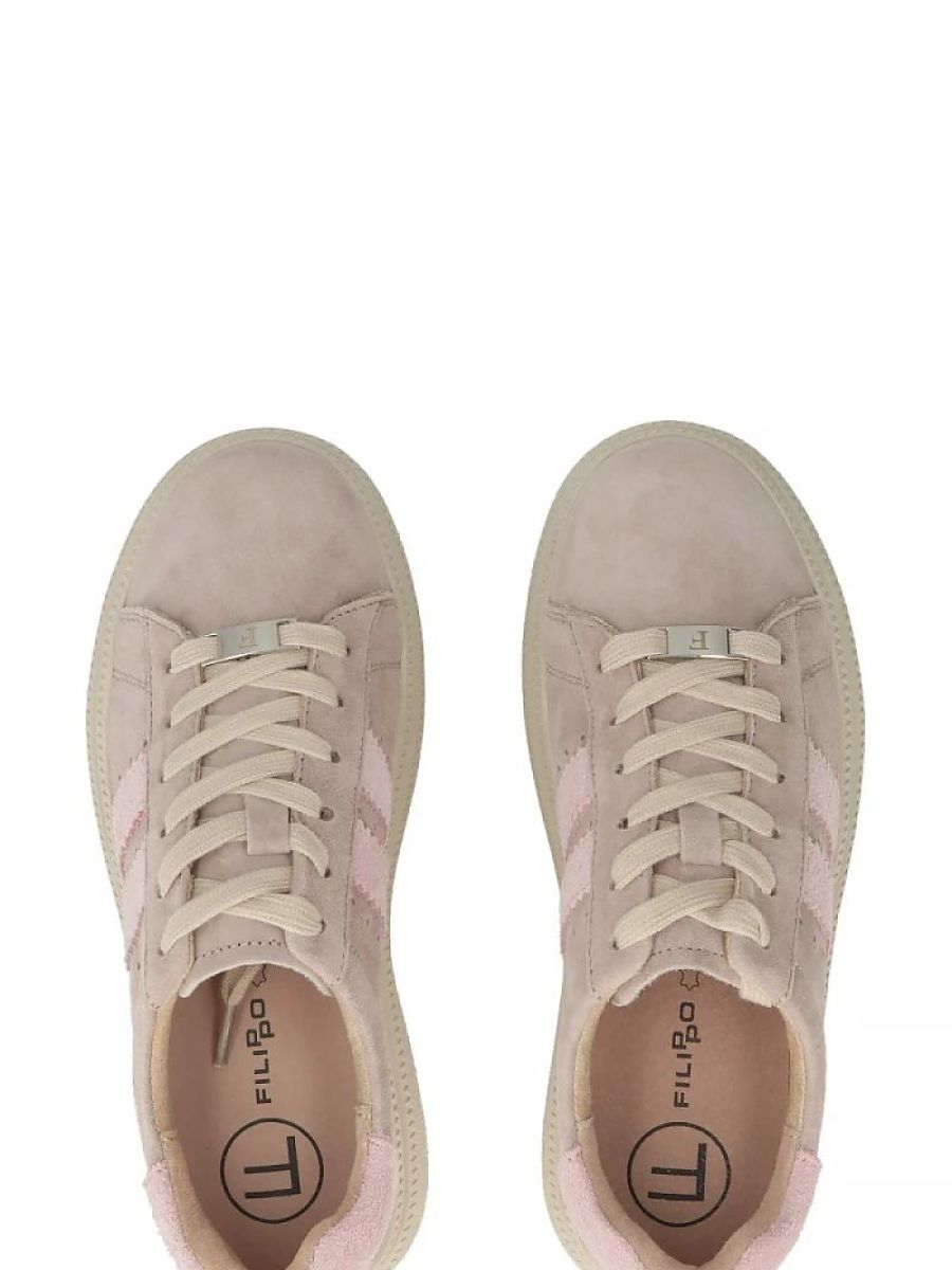 Baskets beige à plateforme confort pour femme — vue 3